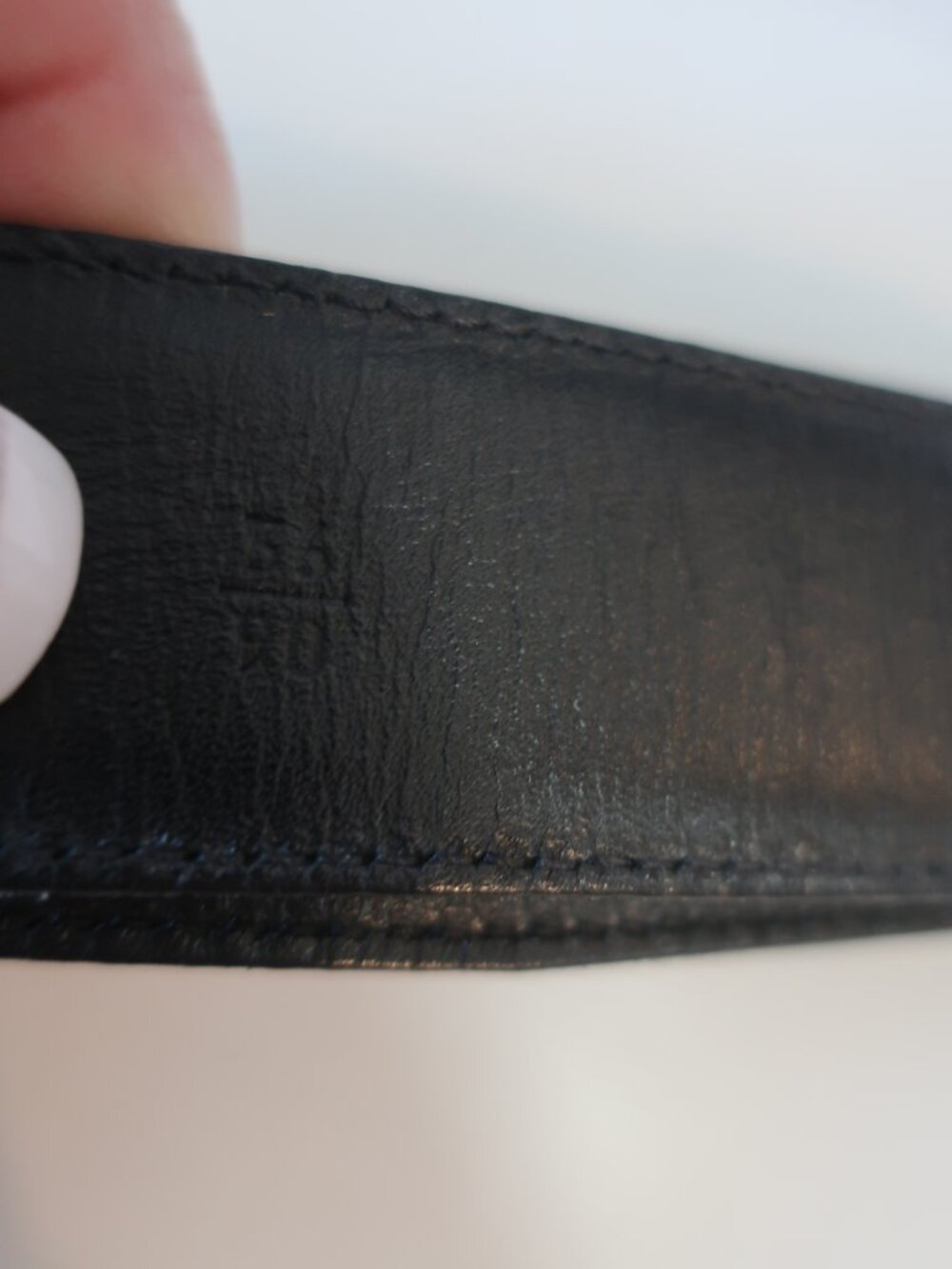 Mens Prada Black Leather Belt W/Silver Buckle Size 36/90 ** - Picture 9 of 9